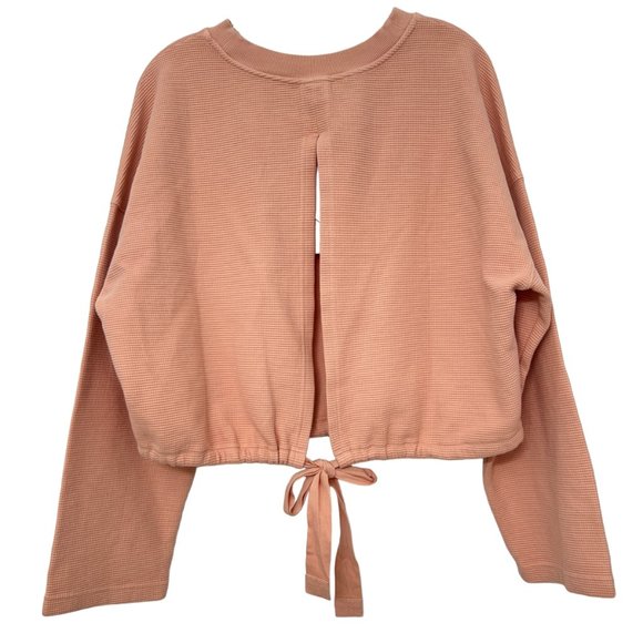 NWT Fabletics Anna Waffle knit tie back crop sweatshirt women's size S - Picture 4 of 8